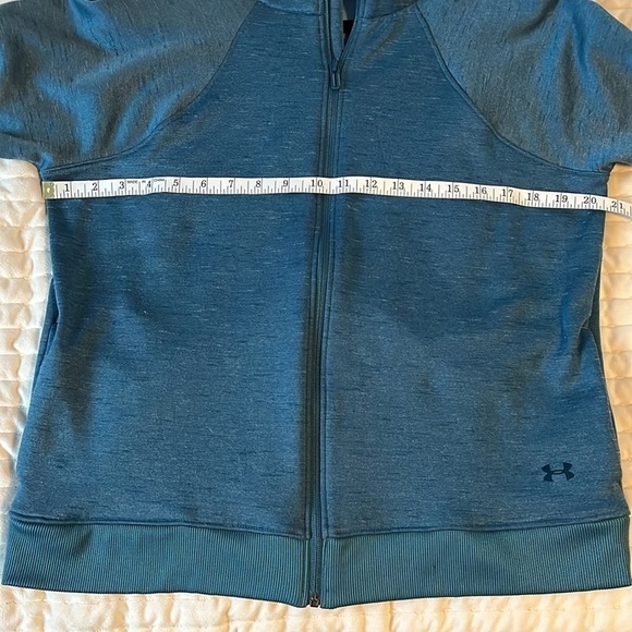 Under Armour Teal Full Zip Fleece Track Jacket EUC - Picture 6 of 11
